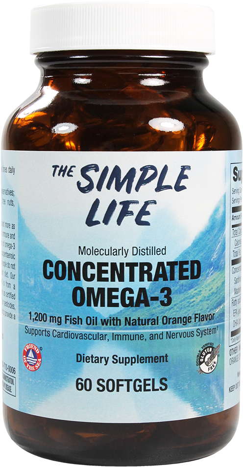 The Simple Life Concentrated Omega 3 Fish Oil - Caffeine (1000x1000), Png Download