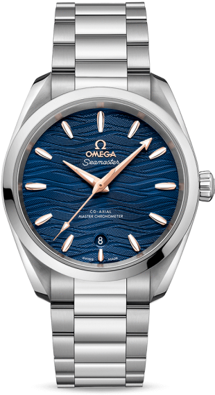 Omega Seamaster Aqua Terra 38mm Blue Dial - Omega Aqua Terra Damen (509x700), Png Download