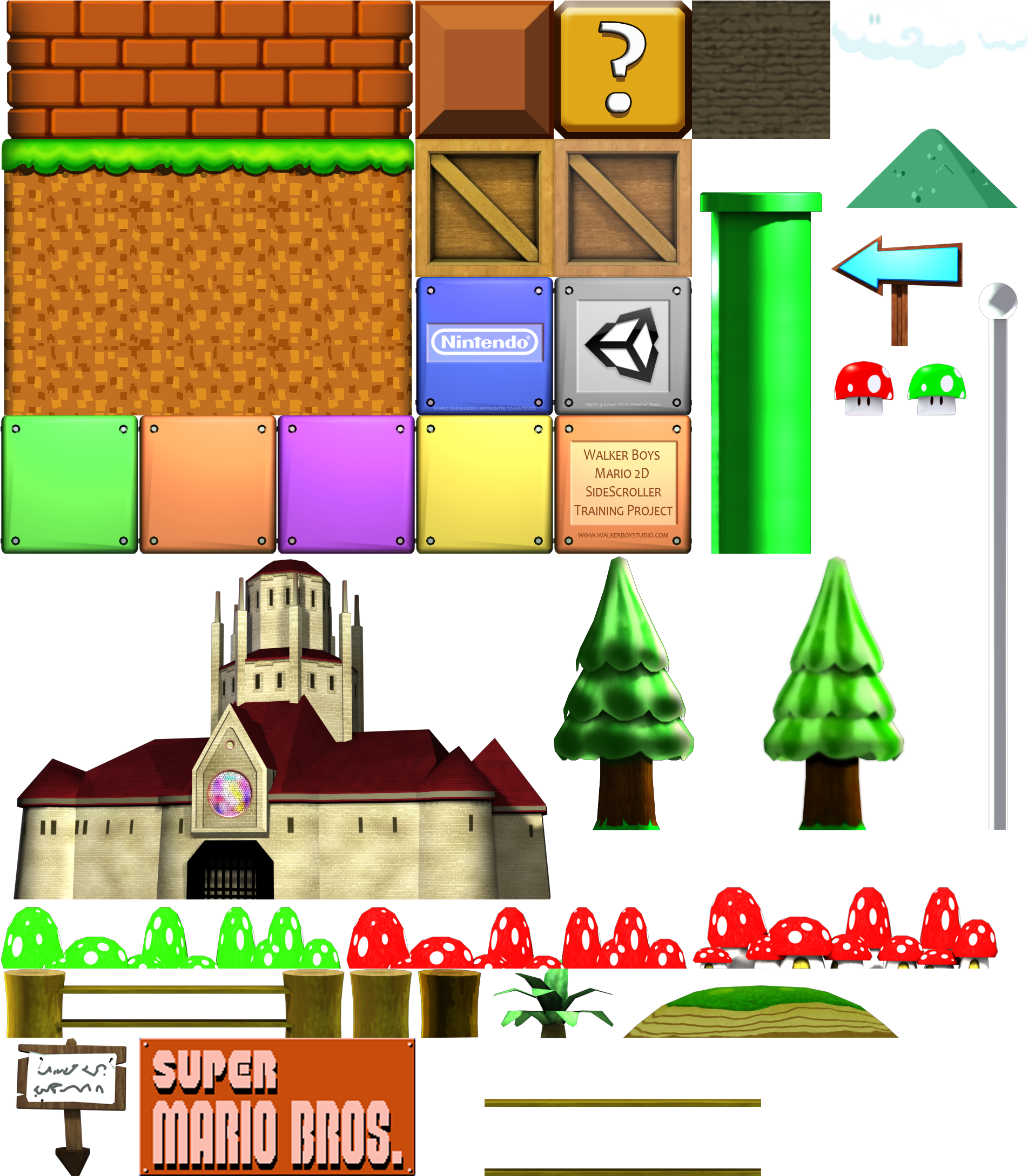 Mario Sprite Sheet - Super Mario Bros (2176x2176), Png Download