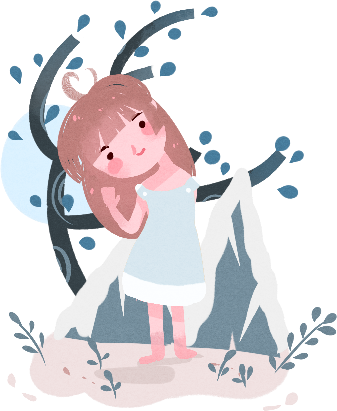 Healing System Picture Book Wind Hand Drawn Cartoon - Illustration (2000x2000), Png Download