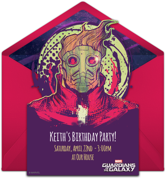 Gotg Star-lord Online Invitation - Guardians Of The Galaxy (650x650), Png Download