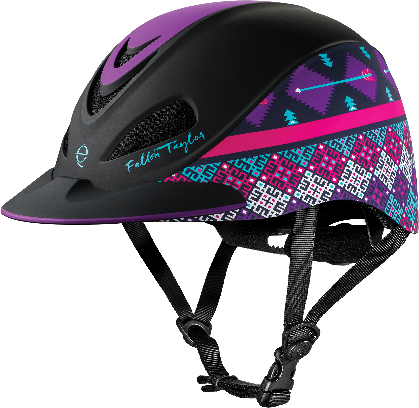 Troxel Fallon Taylor Purple Geometric Equestrian Helmet - Troxel Fallon Taylor Helmet Purple Geo (1912x1800), Png Download