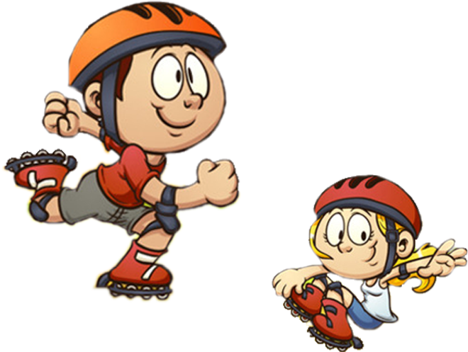 Roller Skating Border - Roller Skater Animated Clipart (700x600), Png Download