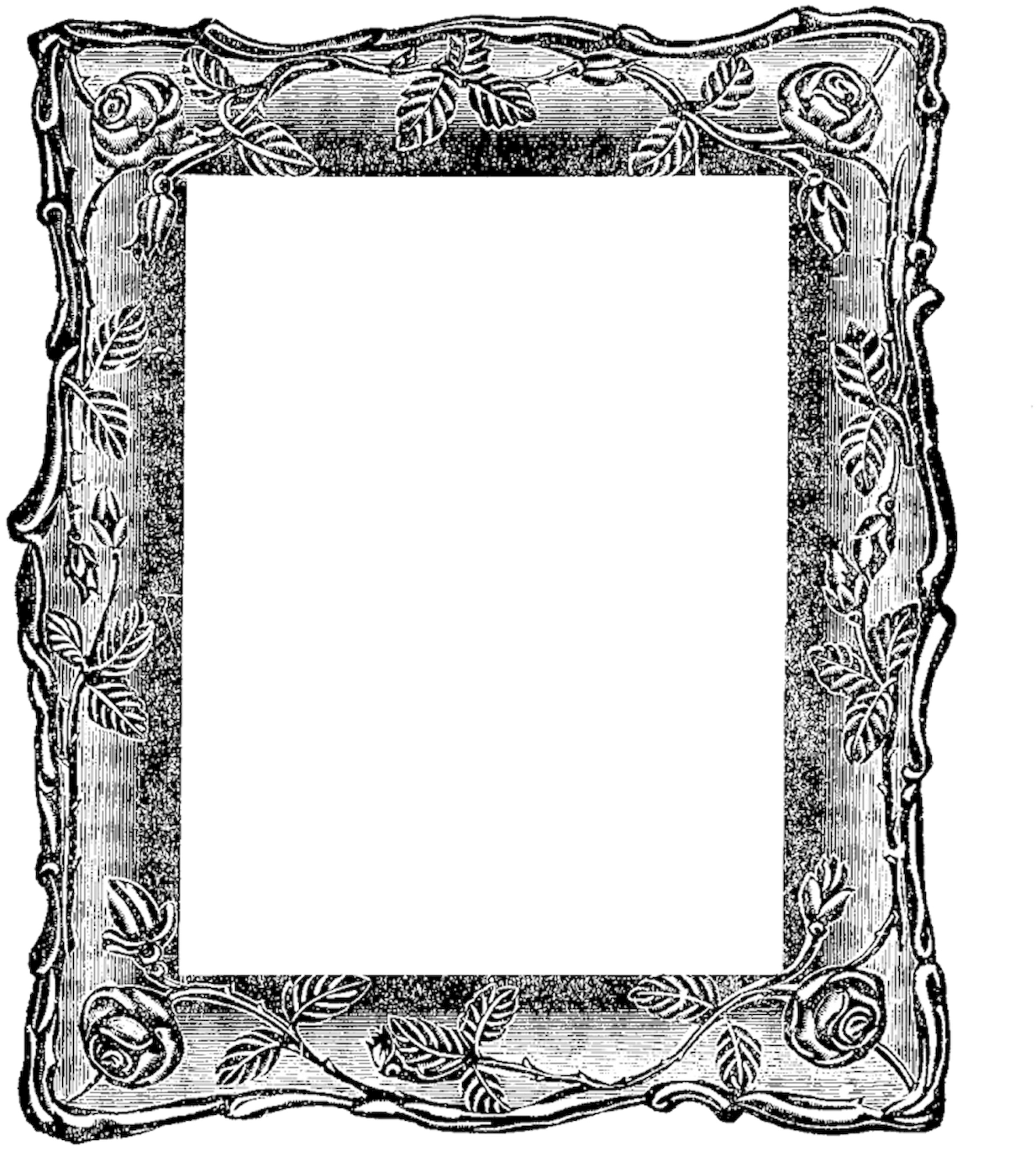 Vintage Square Mirror Frame Clipart , Png Download - Free Vintage Clip Art Frames (1233x1370), Png Download
