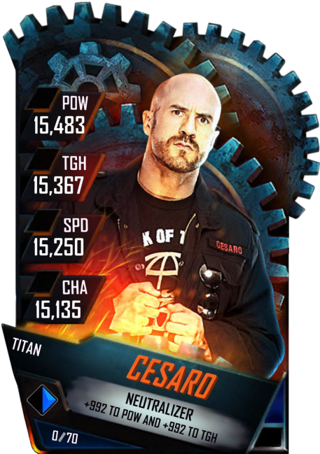 Cesaro S4 18 Titan - Alexa Bliss Wwe Supercard Titan (456x720), Png Download
