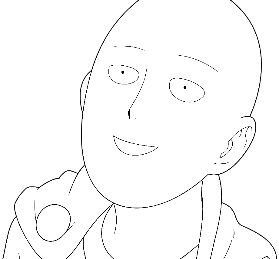 One Punch Man Saitama Bobo Para Colorir - Cartoon (935x855), Png Download