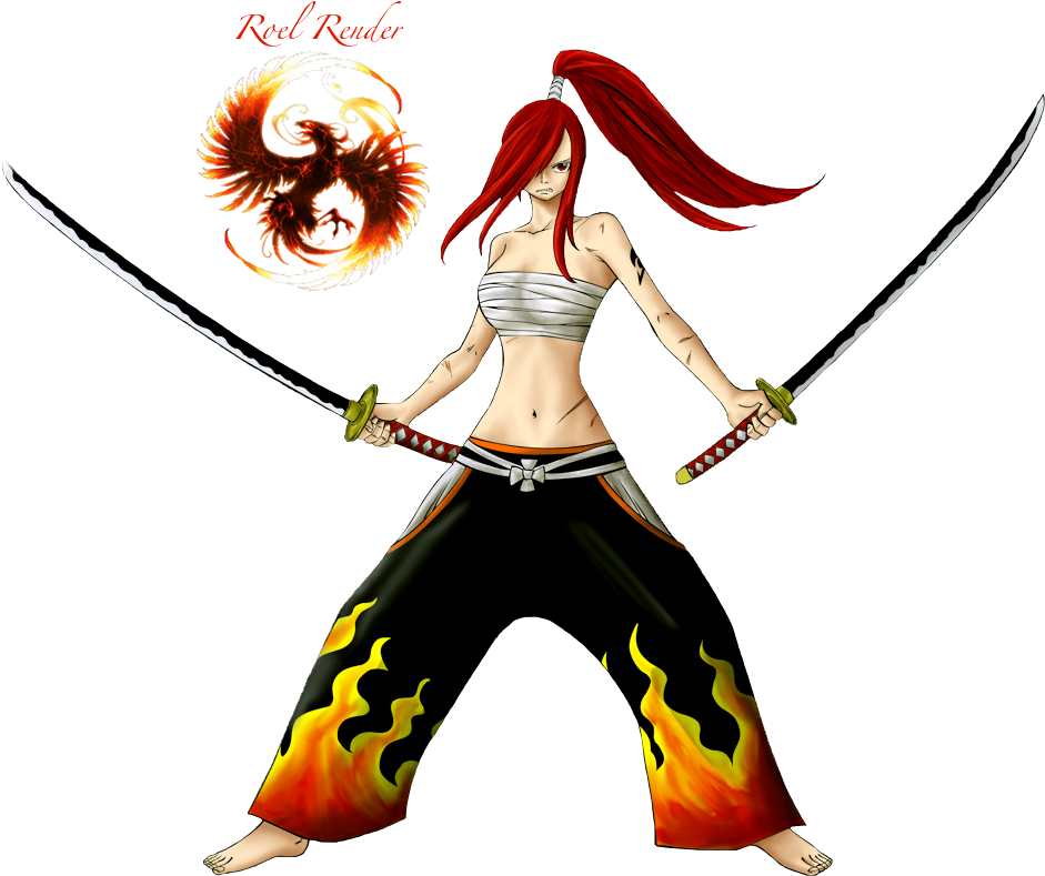 Erza Scarlet 2 Photo Erzascarlet2b - Hot Anime Girl Badass (1000x834), Png Download