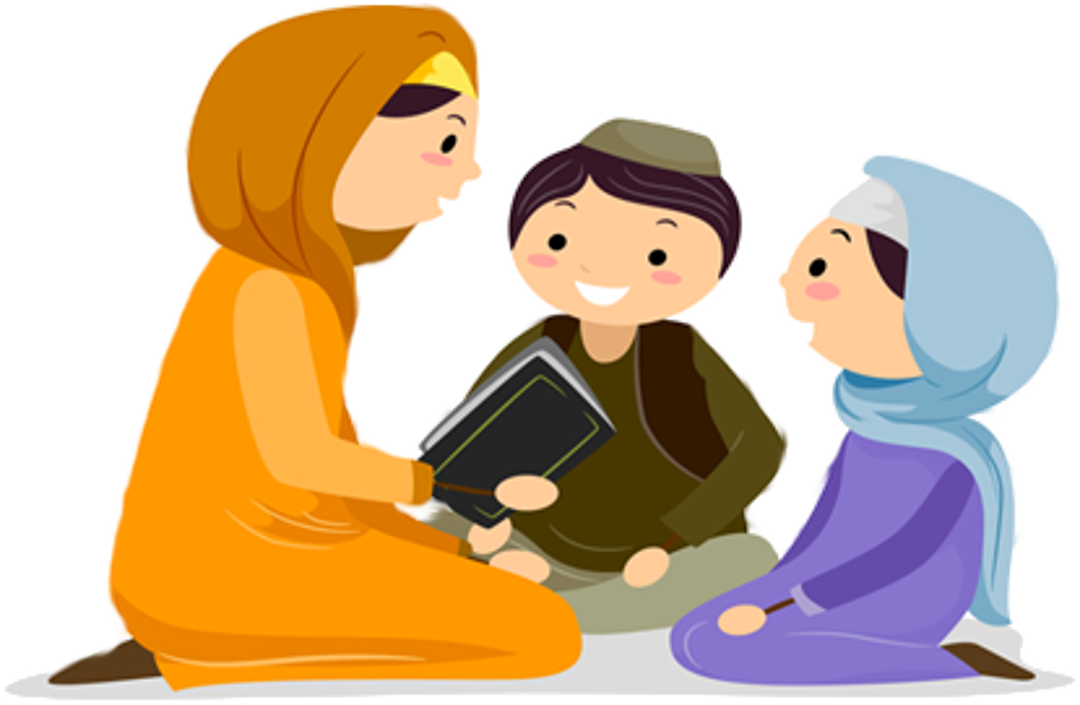 Correct Common Mistakes In Quran Recitation - Muslim Family Cartoon (1080x705), Png Download