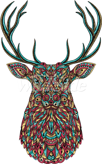 Stylized Deer Head - Reindeer (675x675), Png Download