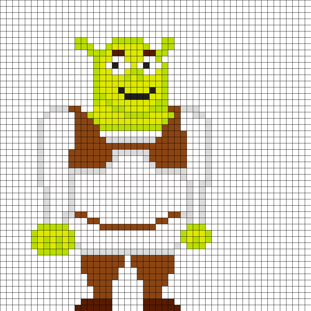 Shrek Perler Bead Pattern Hama Fuse Beads Pinterest - Punto Cruz De Pacman (1050x1050), Png Download