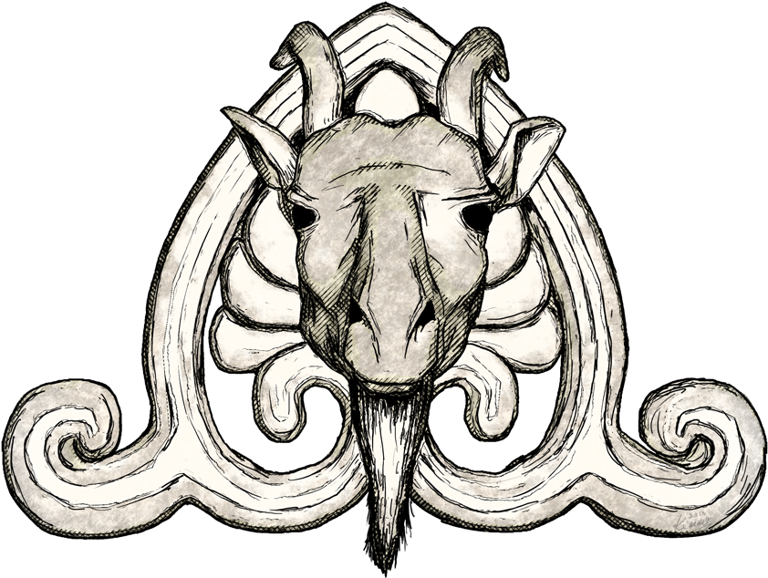 Goat Head Ornament - Illustration (859x700), Png Download