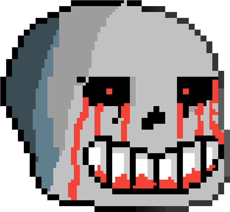 Undead Sans - Anime Face Pixel Art (1200x1200), Png Download
