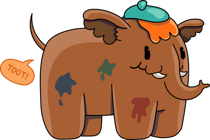 Mastodon With Beret (702x467), Png Download