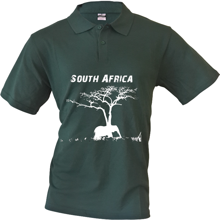 Mens Golf Shirt South Africa Elephant Silhouette - Polo Shirt (811x768), Png Download