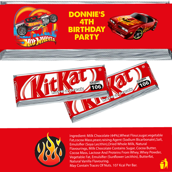 Hot Wheels Kitkat Wrappers - Baby Shark Chocolate Labels (606x606), Png Download
