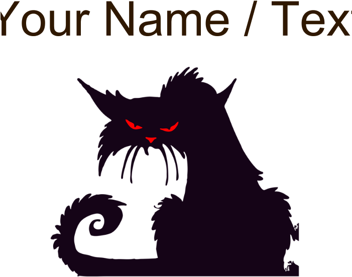 Favorite - Creepy Black Cat Clipart (700x700), Png Download