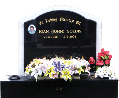 L2 Carrara Marble Headstone Image - Headstone (600x600), Png Download