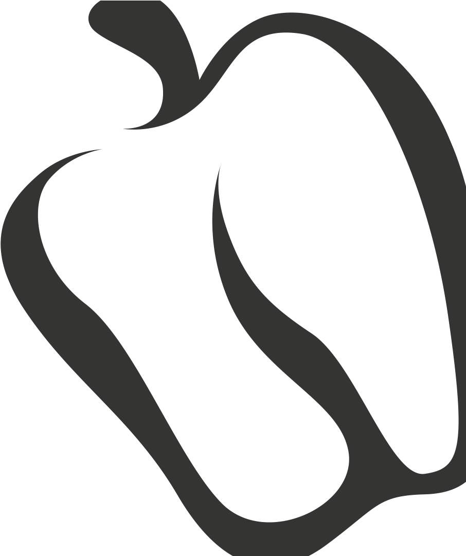 Bell Pepper Black And White Png (960x1080), Png Download