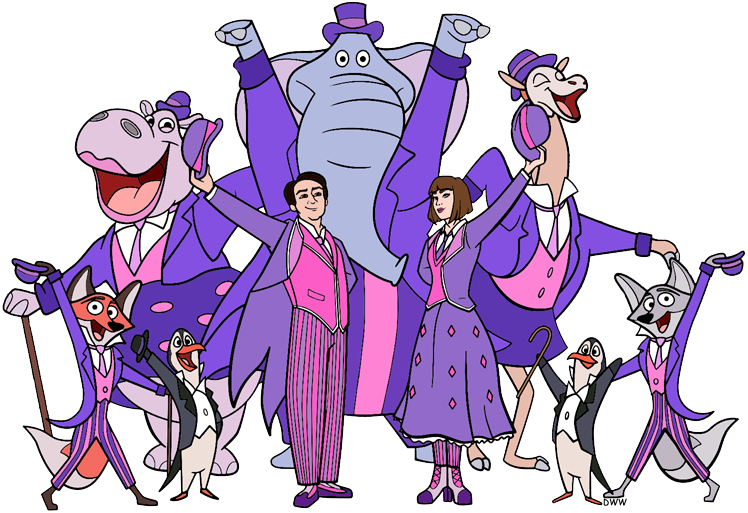 Mary Poppins, Jack, Animals Performing At Royal Doulton - Cartoon (748x513), Png Download