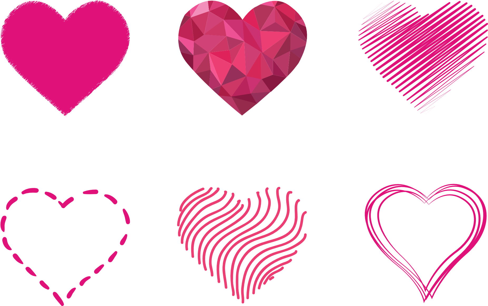Pink Art Hearts Png Image - Heart Png Set (1920x1232), Png Download