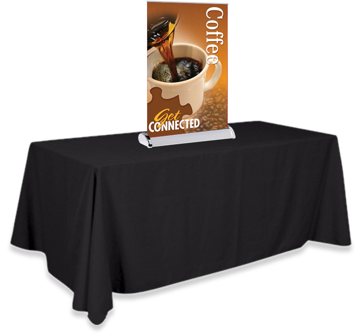 Table Top Mini Banner Stand With Graphics Features- - End Table (778x849), Png Download