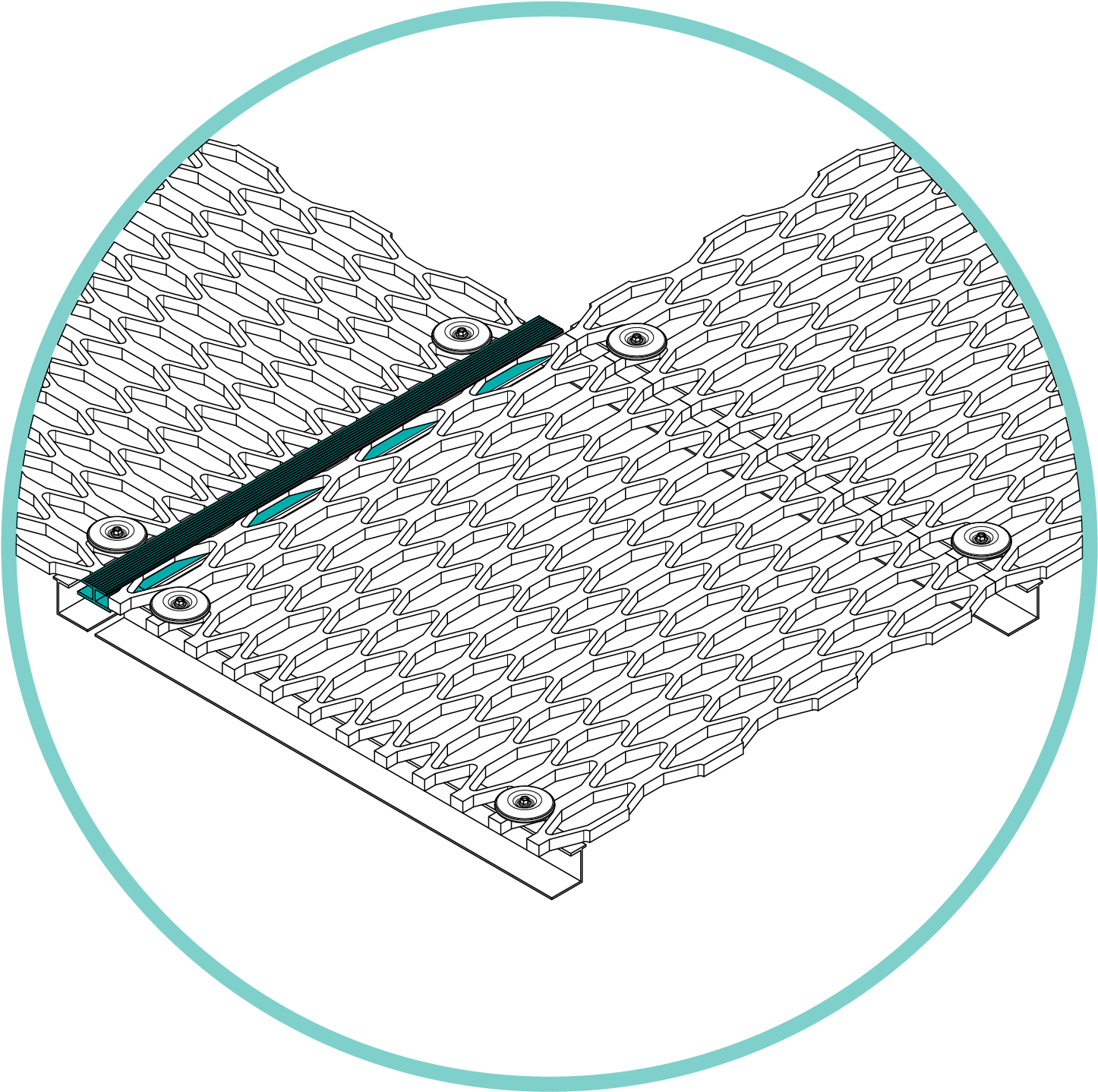 Walkway Joiner Walkway Corner - Fan (1500x1500), Png Download