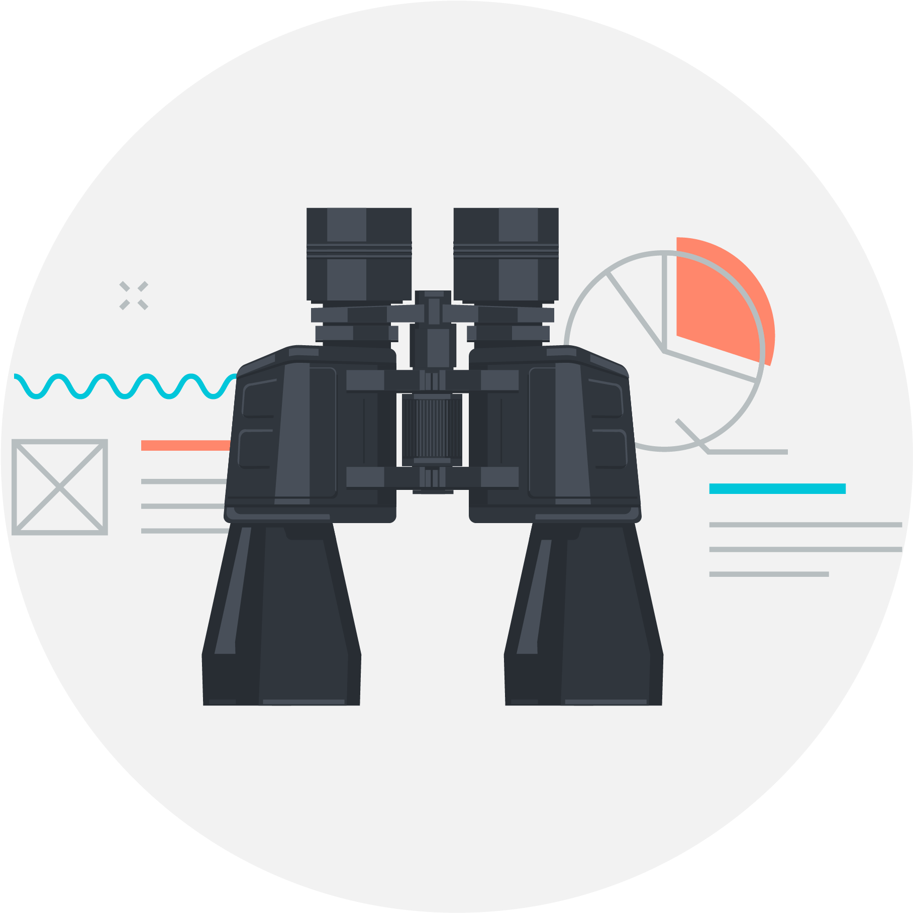Research Icon - Binoculars (2000x1933), Png Download