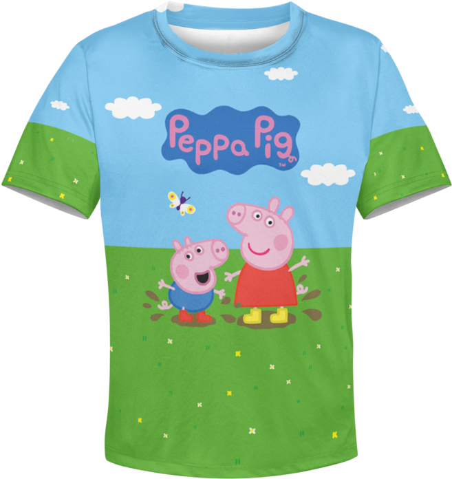 3d Peppa Pig Kid Full Print Hoodie T Shirt - Peppa Pig (800x800), Png Download