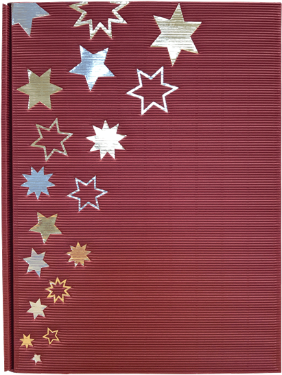 Present Carton 3er Bordeaux Stars - Flag (600x564), Png Download