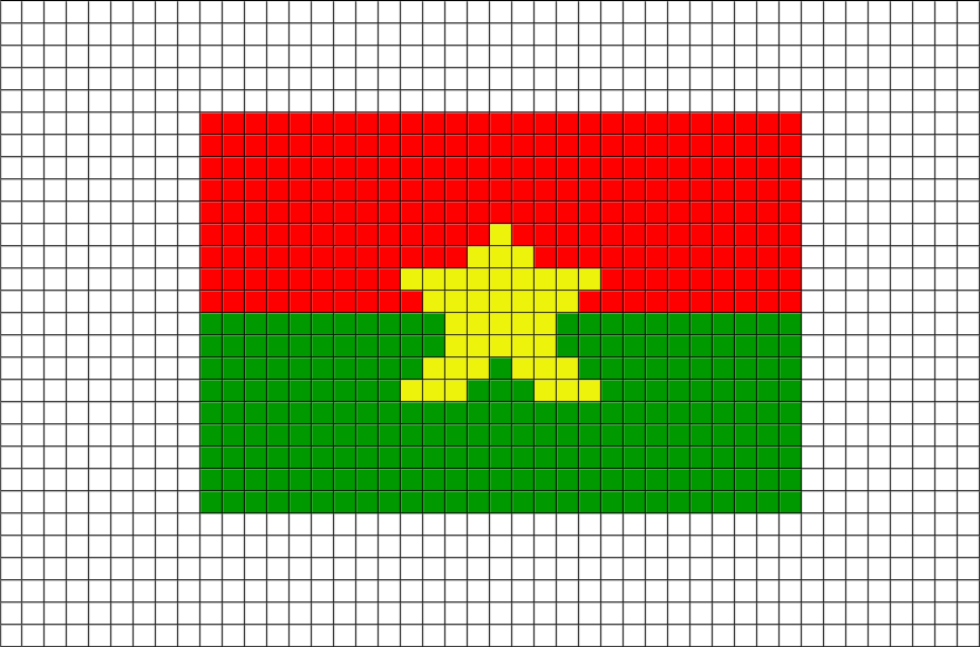 Flag Of Burkina Faso Pixel Art - Russian Flag Pixel Art (880x581), Png Download