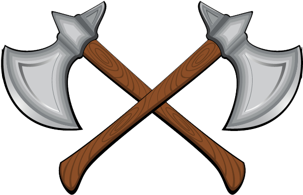 Clipart Freeuse Library Battle Dane Clip Art Cartoon - Transparent Crossed Axes Png (748x747), Png Download