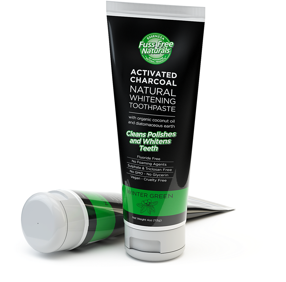 Fuss Free Naturals Activated Charcoal Toothpaste - Mint Activated Charcoal Toothpaste (1024x1024), Png Download