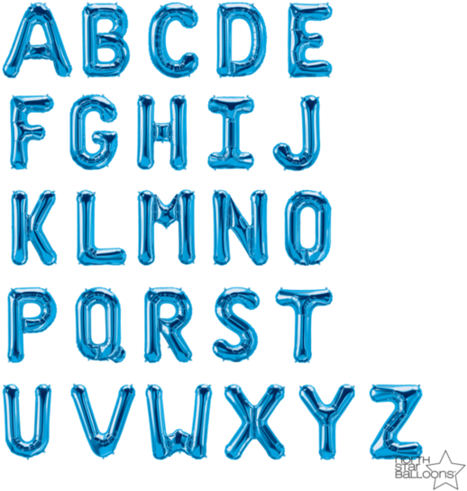 Holographic Letters - Electric Blue (620x620), Png Download