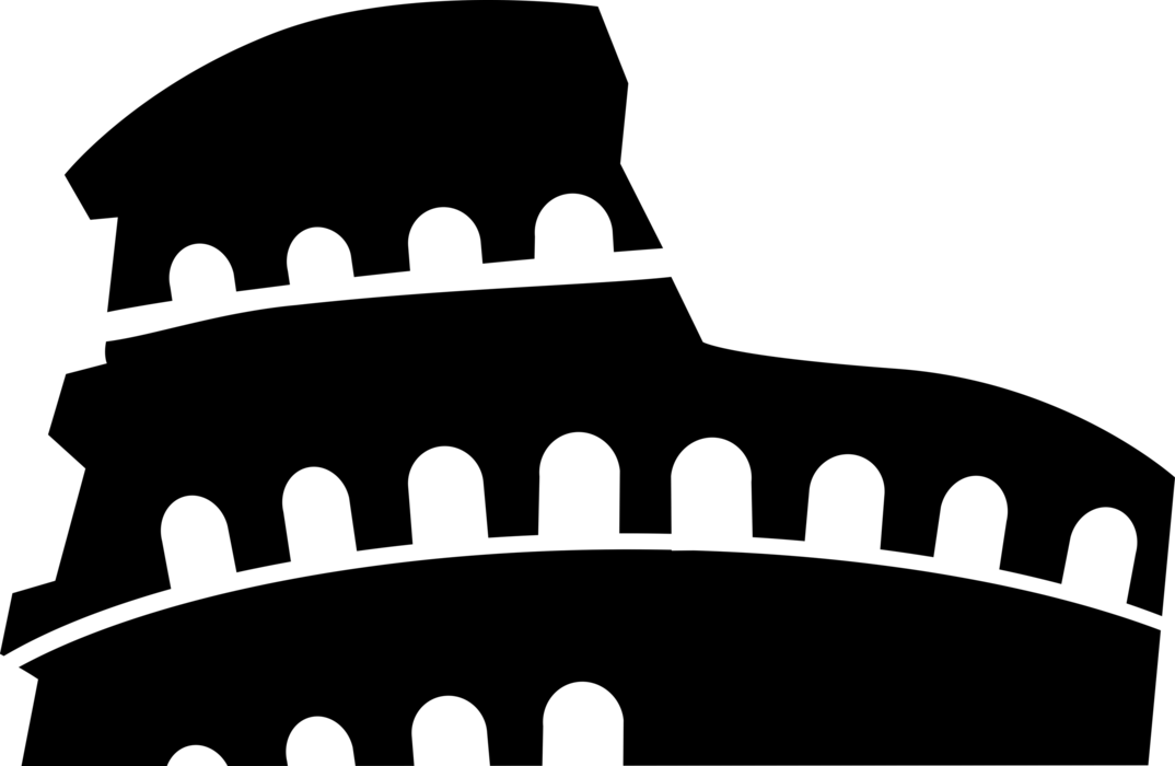 Vector Illustration Of Roman Forum Colosseum Or Coliseum - Colosseum (1074x700), Png Download
