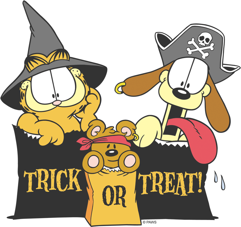 Garfield Trick Or Treat Baby Bodysuit - Trick Or Treat Garfield (792x792), Png Download