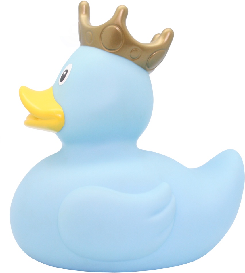 Xxl Blue Rubber Duck With Crown, 25 Cm By Lilalu - Rubber Duck (1024x1024), Png Download
