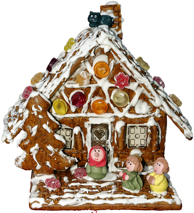 Gingerbread House Png - Christmas House Food Transparent (681x720), Png Download