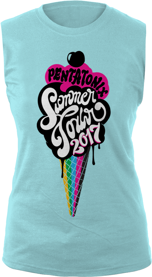 Ice Cream Tour Junior Muscle Tank - Active Shirt (1000x1000), Png Download