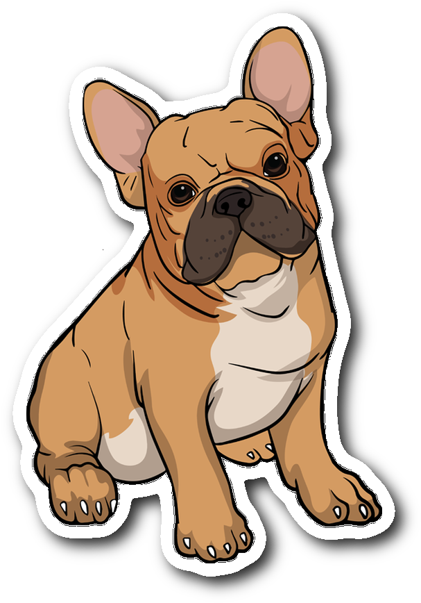 French Bulldog Sticker Funny Gift For Cute Dog Lovers - Bulldog (1064x1064), Png Download