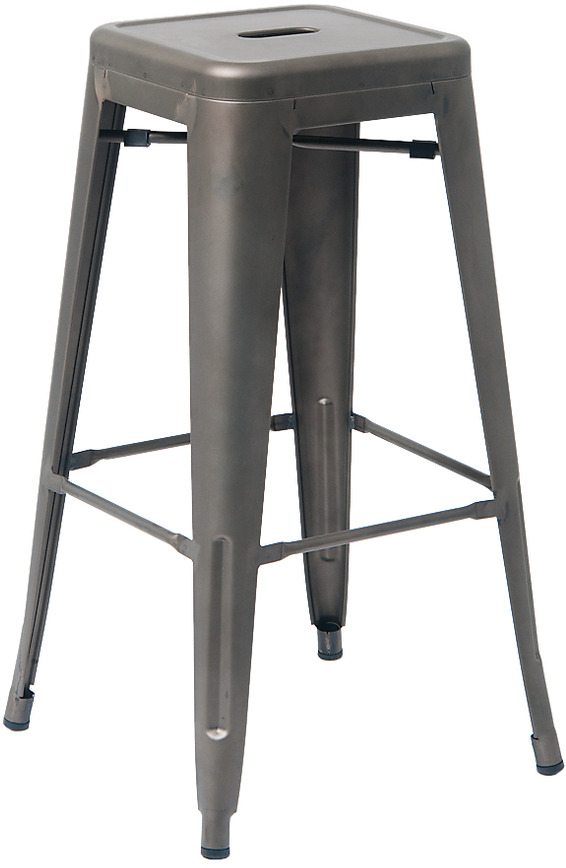 Indoor Backless Steel Barstool In Gun Color Coating - Silla De Bar Tolix (808x1280), Png Download