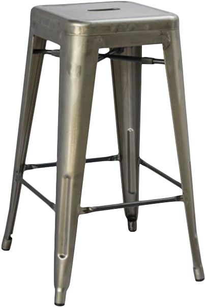 Bristow 26" Antique Metal Bar Stool In Gunmetal - Metal Stool With Wood Top (798x798), Png Download