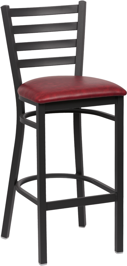 Royal Industries Ladder Back Matte Black Finish Metal - Bar Stool (900x900), Png Download