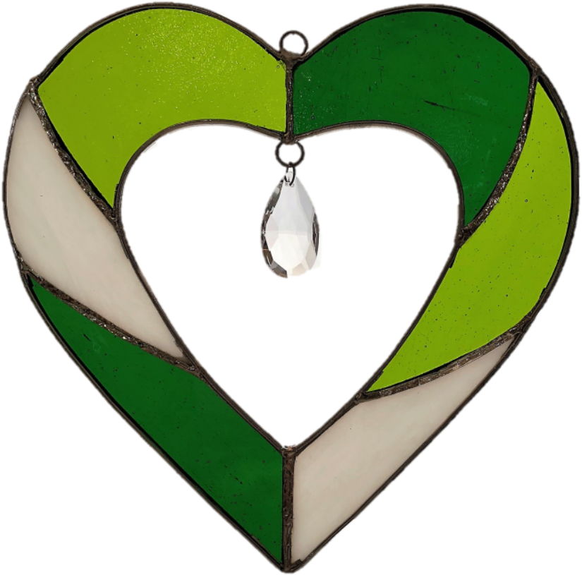 Hanging Stained Glass Heart - Heart (842x834), Png Download