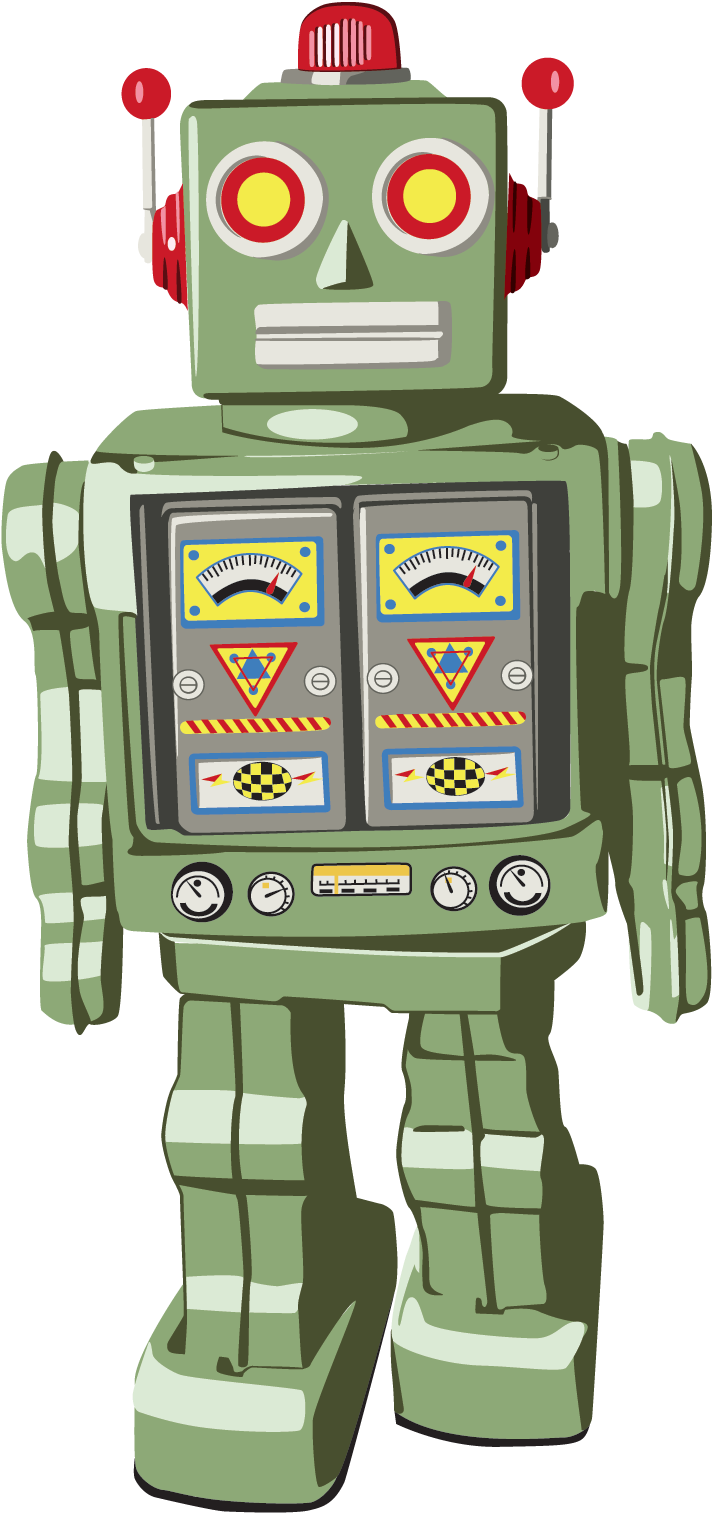 Retro Robot Png (716x1514), Png Download