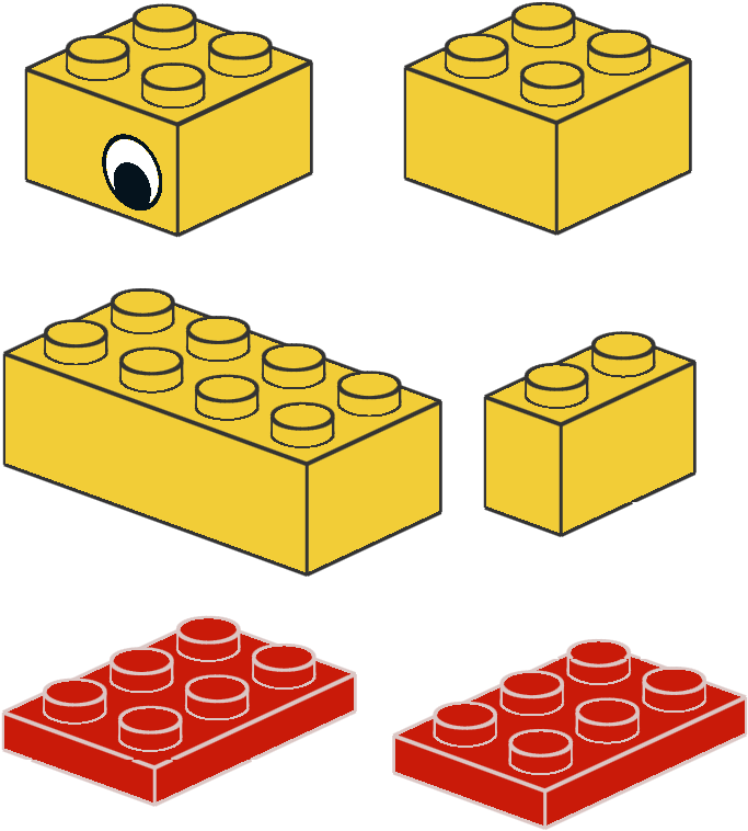 Duckling Bom - Lego Duck 6 Pieces (764x845), Png Download