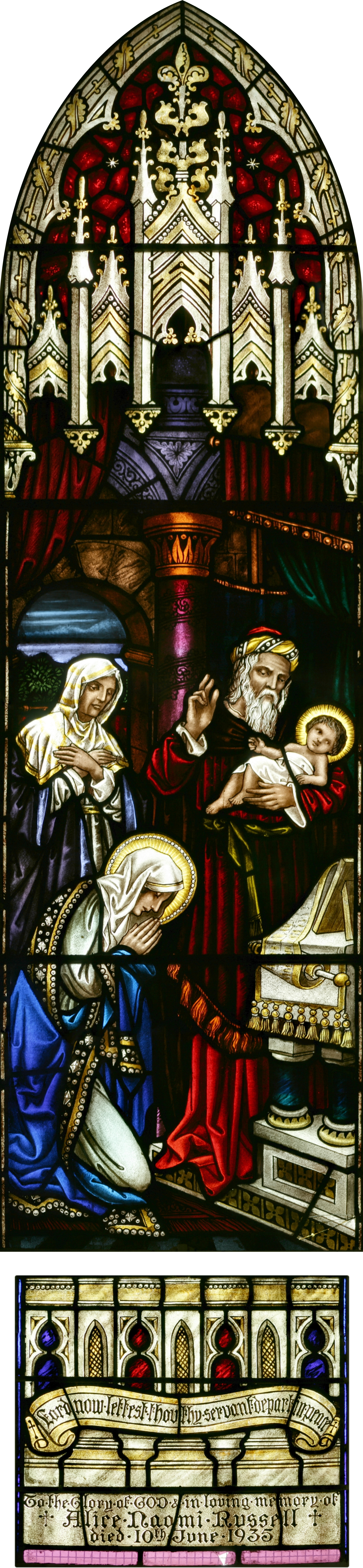 Stjohnsashfield Stainedglass Simeon (1700x7352), Png Download