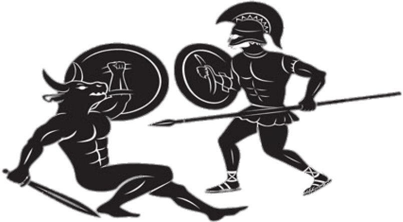 Free Png Download Minotaur And Greek Soldier Png Images - Greek Theseus And The Minotaur (850x473), Png Download