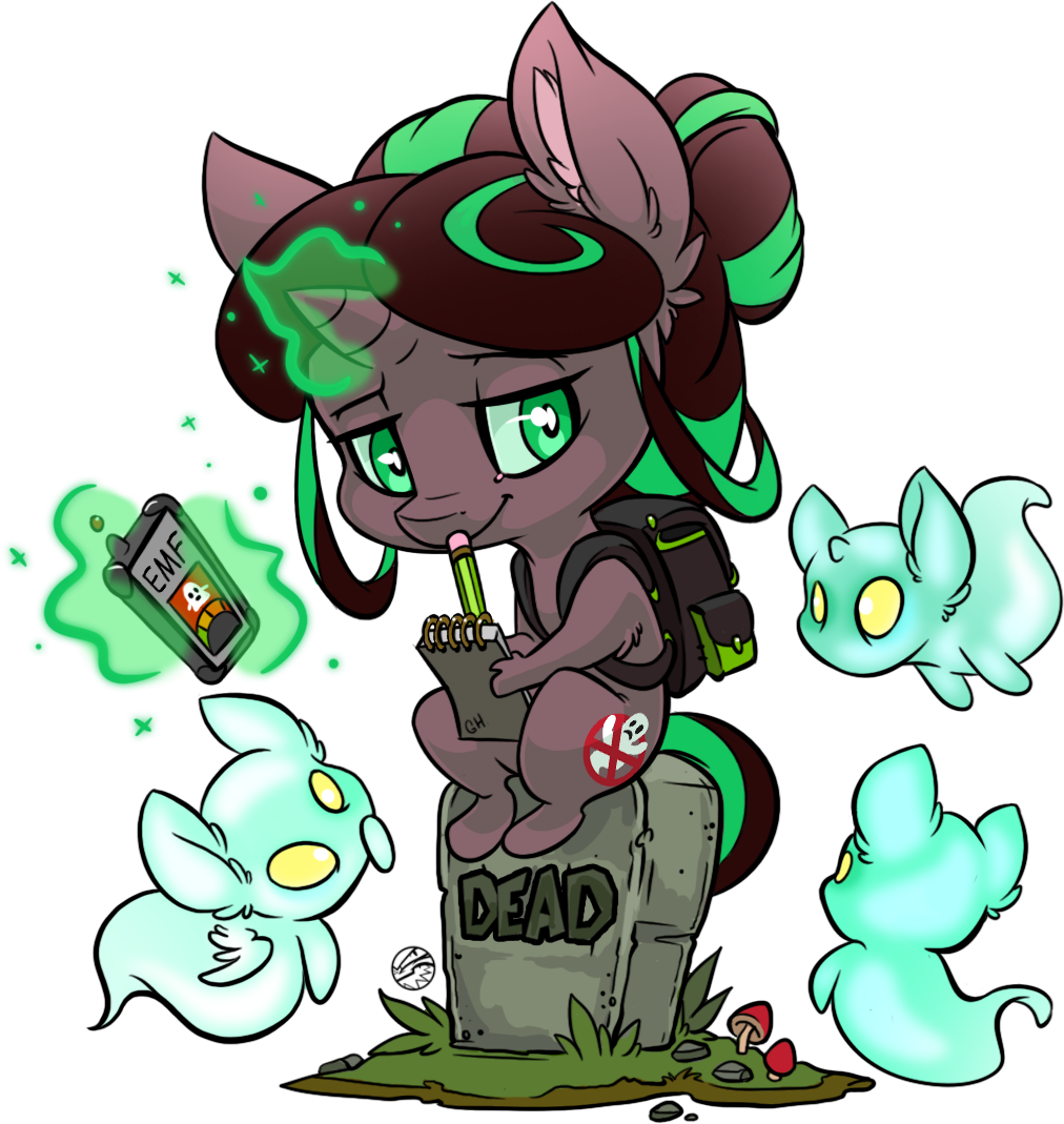 Kez, Backpack, Female, Ghost, Gravestone, Mare, Oc, - Cartoon (1012x1069), Png Download