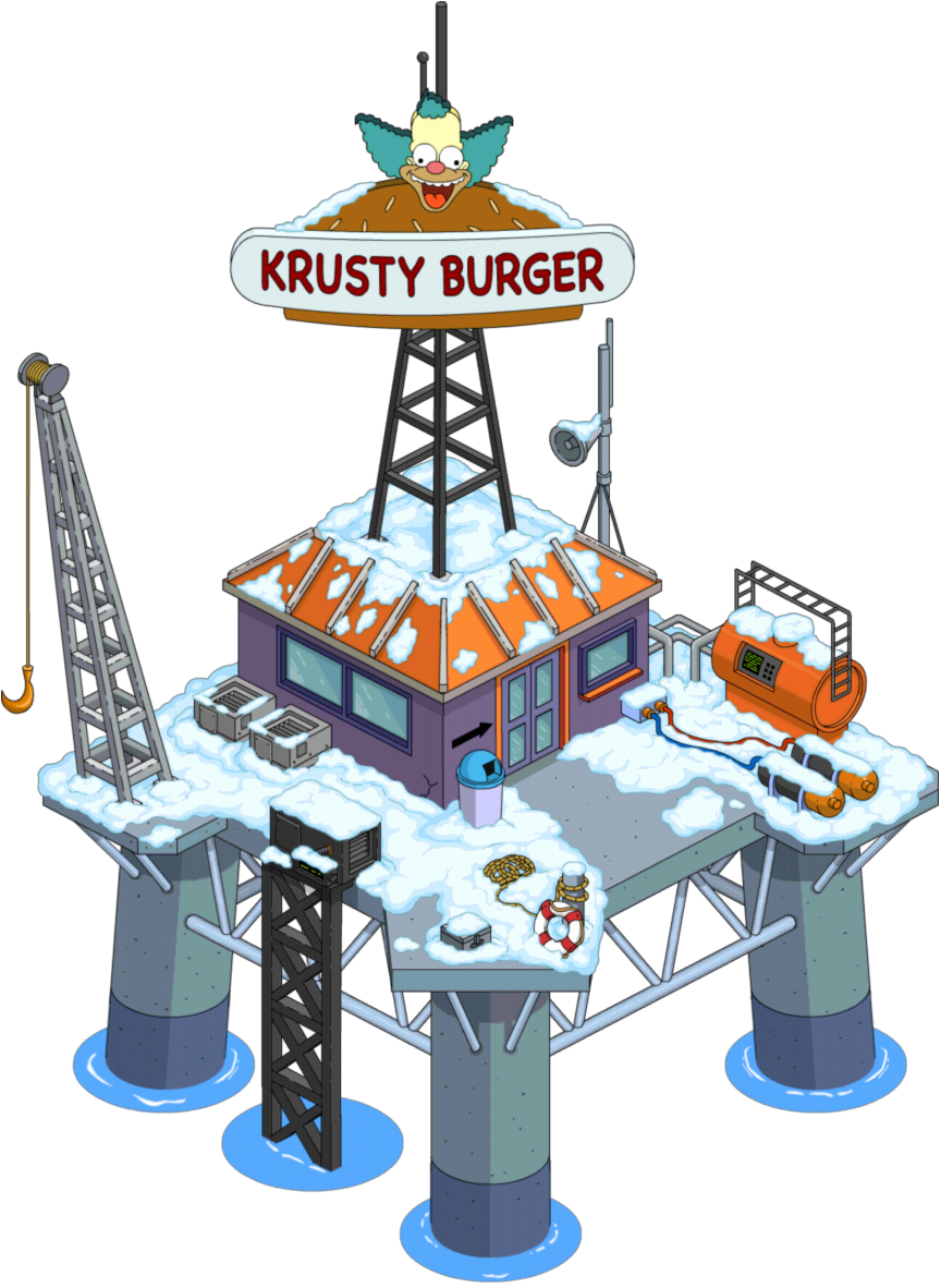 Krusty Oilrig - Krusty Burger Oil Rig (864x1182), Png Download