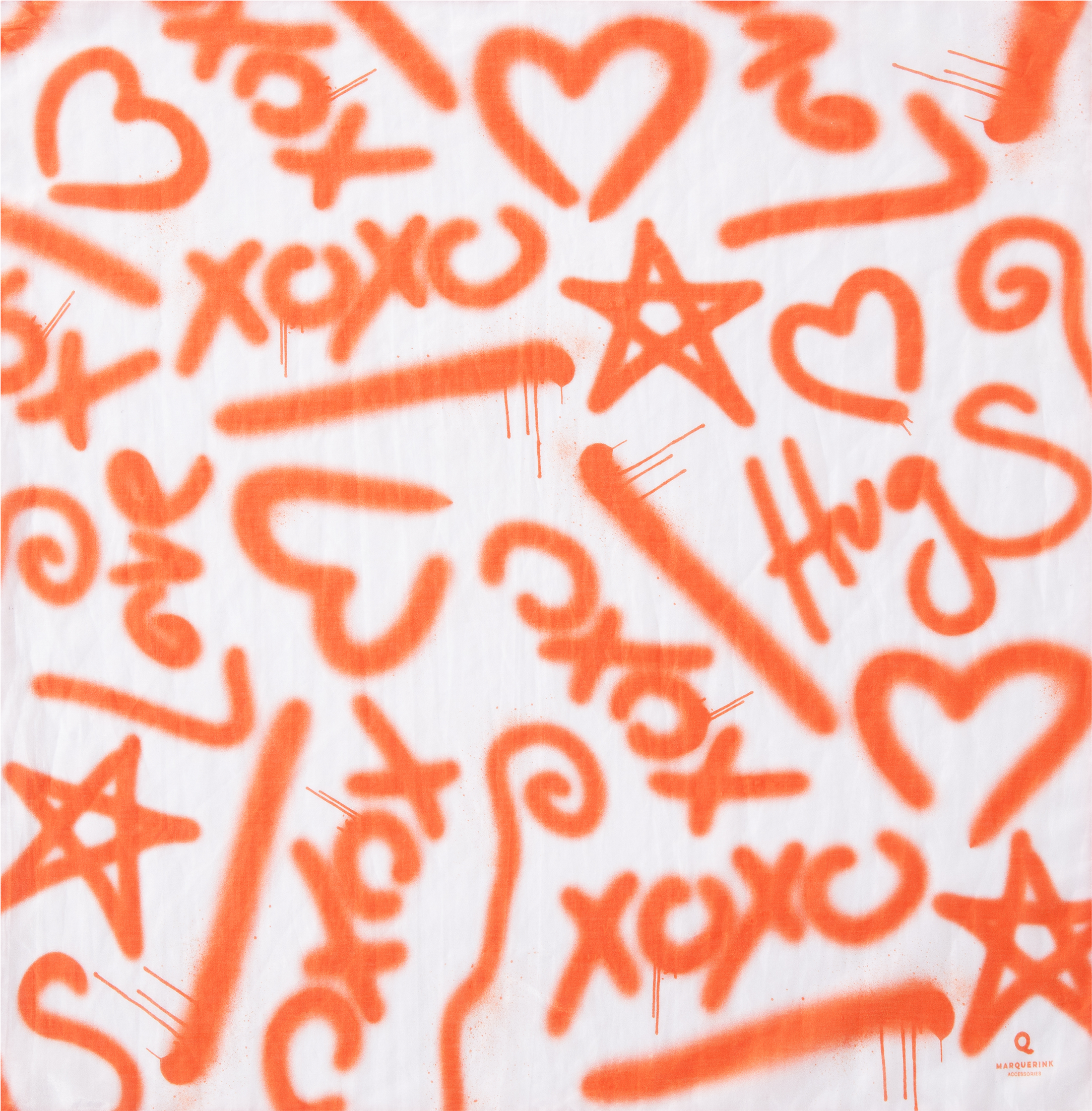 Scarf Design Xoxo Color Orange Poppy In 50 X 50 Cm - Heart (2400x3140), Png Download